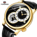 Fashion FORSINING Brand Original Factory Watches in Stock Fast Earth Shape Diak Automatic Mens Genuine Leather Watch for Man