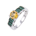 Abiding Classical Fashion Solitaire Ring Jewelry 925 Sterling Silver Natural Citrine Gemstone Women Ring for Engagement