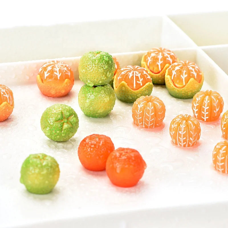 Low Price Miniature Orange Grape Strawberry Fruit Resin Crafts Simulation Food Diy Ornament Mini Fruits Keychain Accessories