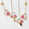 Cartoon Romantic Sakura Rabbit Animal Alloy Chain Pendant Bookmark Marker of Page School Office Supply Gift