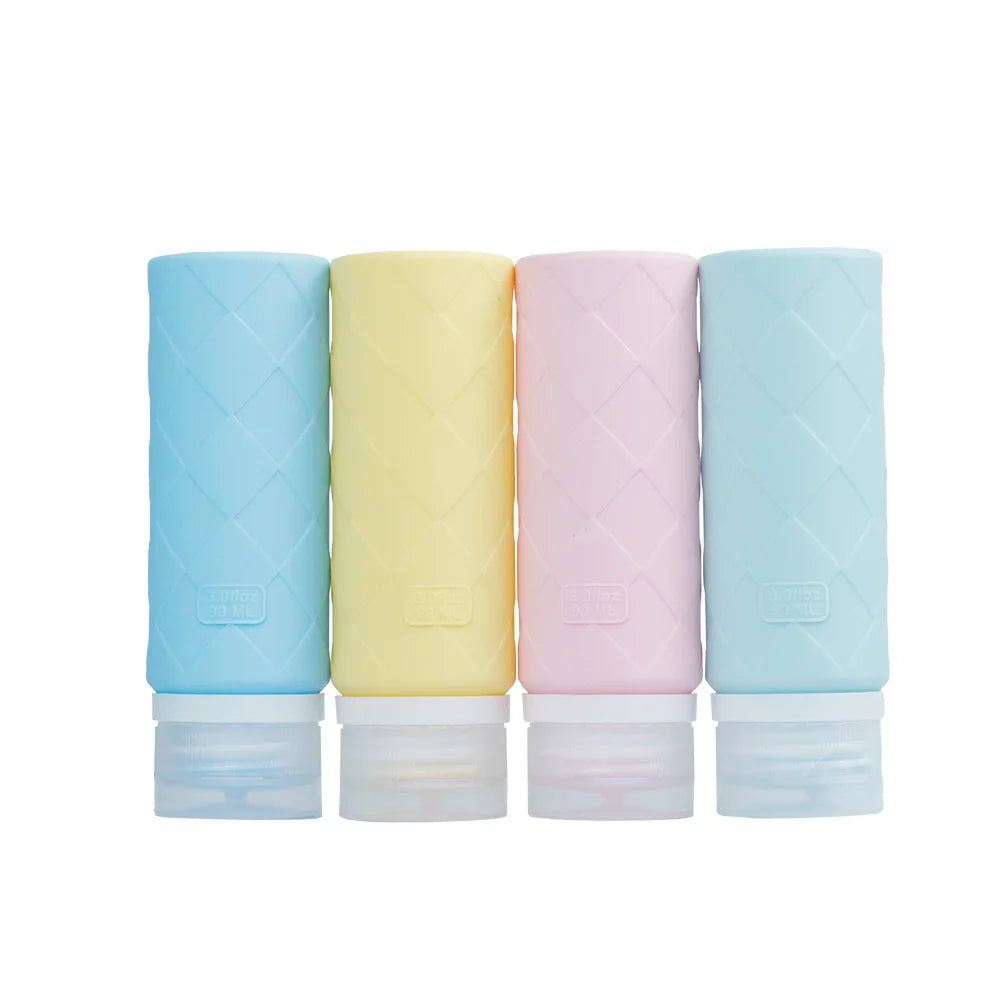 90ml Square Silicone Travel Bottle - TSA Approved Leak-Proof Refillable Toiletry Container for Cosmetics