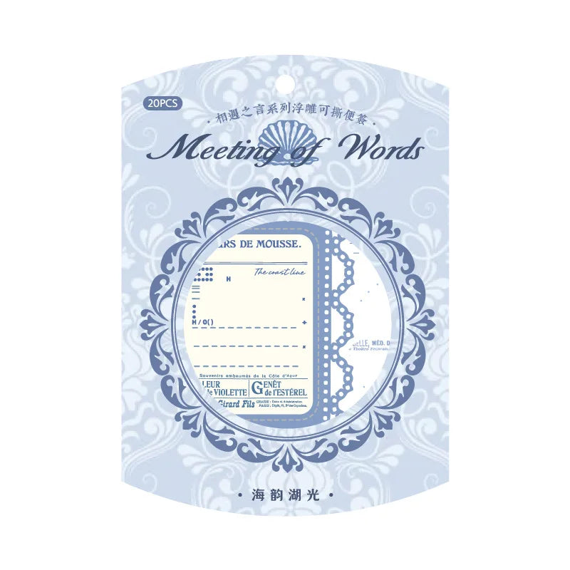 20 Embossed Tear-Off Sticky Notes Per Pack Words of Encounter Series Vintage Basic Collage Sticky Notes 6 Options