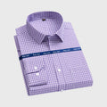 Super Fast Delivery Men Easy Care Plaid Dress Shirt Long Sleeve Plaid Formal  Regular Fit Button Down Checked Shirt for Men