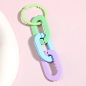 Creative Handmade Key Ring for Women Handbag Key Chains Charm Accessories DIY Gifts Colorful Acrylic Plastic Link Chain Keychain