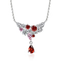 Luxury 925 Silver Emerald Cut CZ Pendant Necklace High End Fine Jewelry