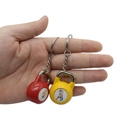 Weight Plates DIY llaveros Key Mini Primal F45 Chrom Gym Metal Weight Plates Character Kettlebell Fitness Keychain