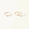 INS Simple Stainless Steel 14K Gold Plated High Polish 2MM Colorful Zircon Birthstone Circle Finger Ring Band Rings Jewelry