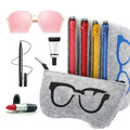 Custom Logo Soft Felt Cloth Zipper Portable Eyeglasses Case Sunglasses Bag
