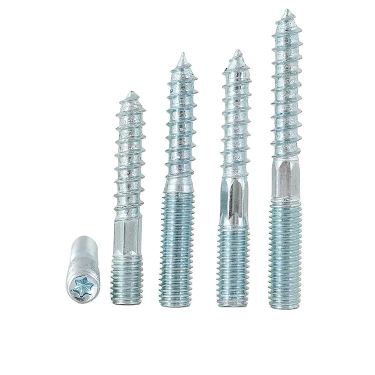 M6 M8 M10 M12 Dual Thread Wood to Metal Zinc Plated Hanger Bolts Torx Drive Dowel Screws