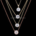 Starsgem S925 Silver 14K 18K Solid Gold Necklace Pendant 1CT Round Brilliant Cut Moissanite Necklace