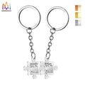 Stainless Steel Custom Jigsaw Calendar Keychain for Family Couple Friends Original Gift Engraved Name Keychain
