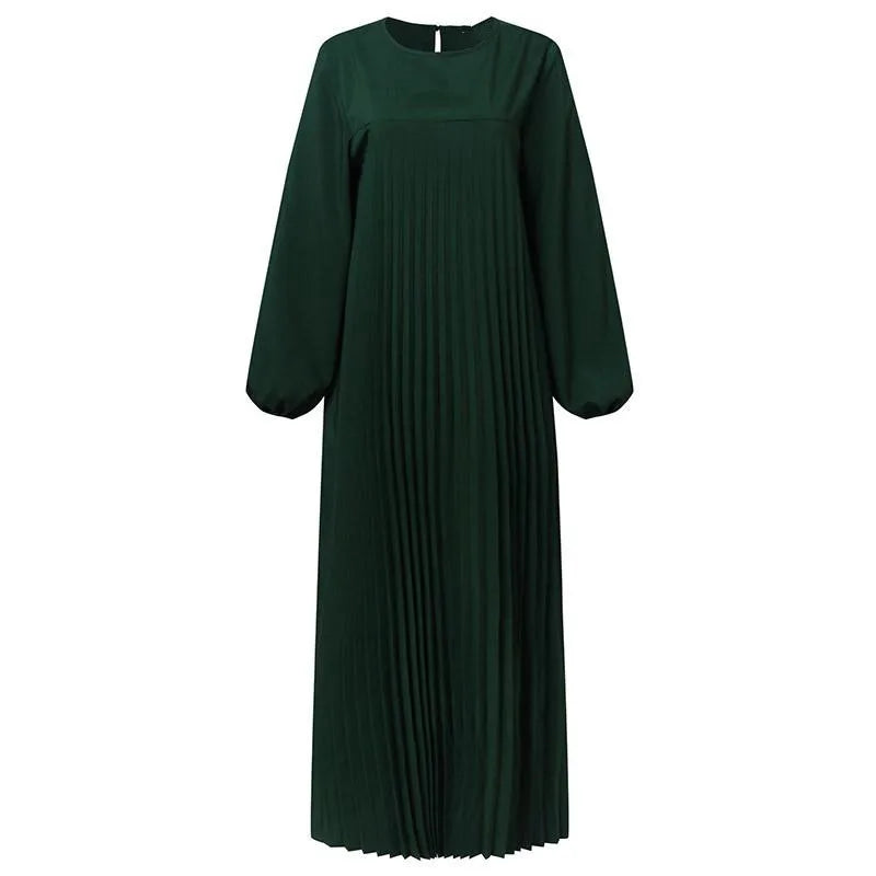 Wholesale Dubai Abaya Muslim Style Arab Pleated Dresses with Long Sleeved Pleated Designs Muslim Dresses
