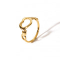 New Design Cheapest Stainless Steel 18K PVD Plating Hollow Heart Rings Non Tarnish