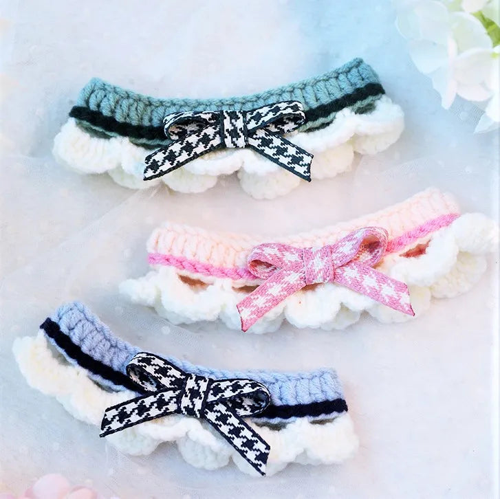 Wholesale Stocked Lovely Knitting Pet Cat Collar