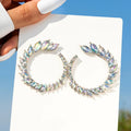 Rhinestone Round Stud Earrings Sparkly Crystal Geometric Stud Statement Earrings for Women