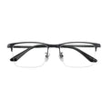 Business Men Semi Rimless Men Vintage Retro Half Frame Half Rim Eyeglasses Frame Titanium Optical Blue Light Blocking Glasses