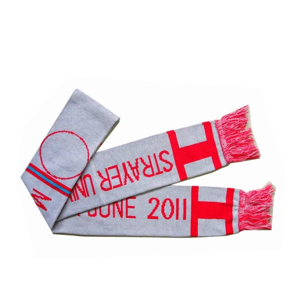 New Wholesale Custom Scarves Knitted Football Soccer Scarf Acrylic Fan Scarf for Women and Men