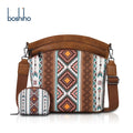 Wholesale Vintage PU Leather Crossbody Bag Boho Aztec Tribal Fashionable Unisex Shoulder Messenger Zipper Portable for Women Men