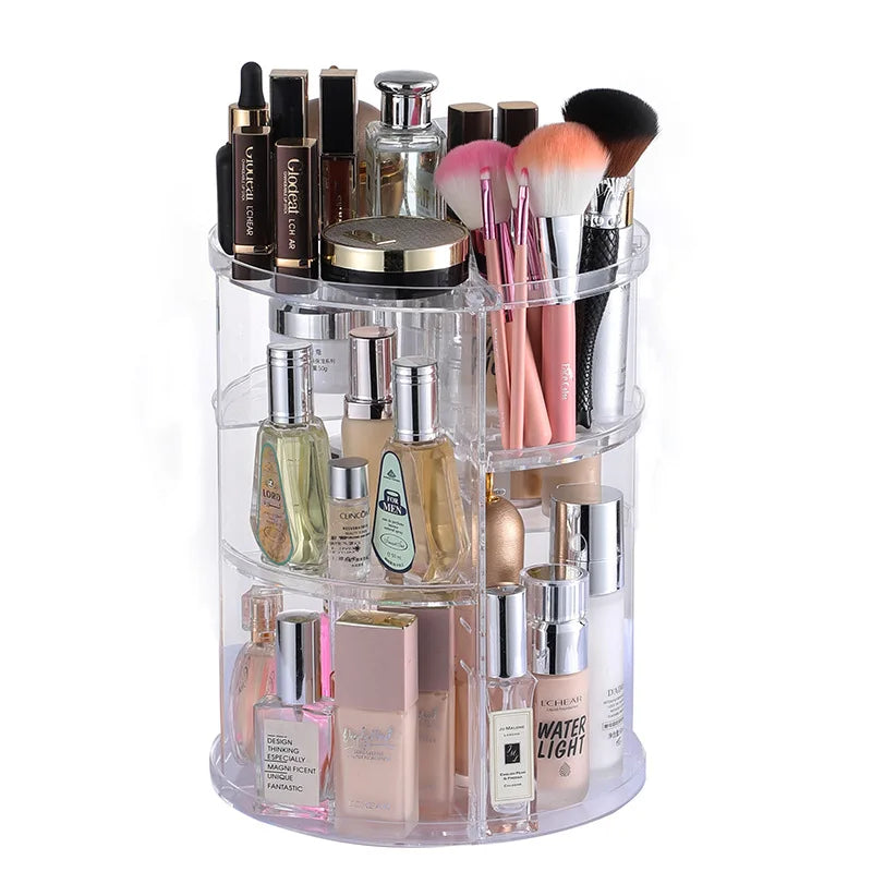 360 Degree Adjustable Acrylic Cosmetic Display Makeup Organizer Cosmetics Multi-layer Displays Large Capacity