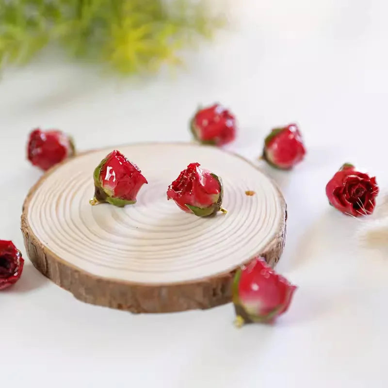 Delicate Trendy Dried Flower Drip Glue Flower Pendant 3D True Flower Rose Bead for Diy Earrings Necklace Bracelet Accessories