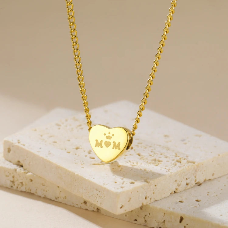 G3806 Wholesale Stainless Steel Mother's Day Family Jewelry Gifts Necklace Sister Wife Father Mom Son Daughter Heart Necklaces