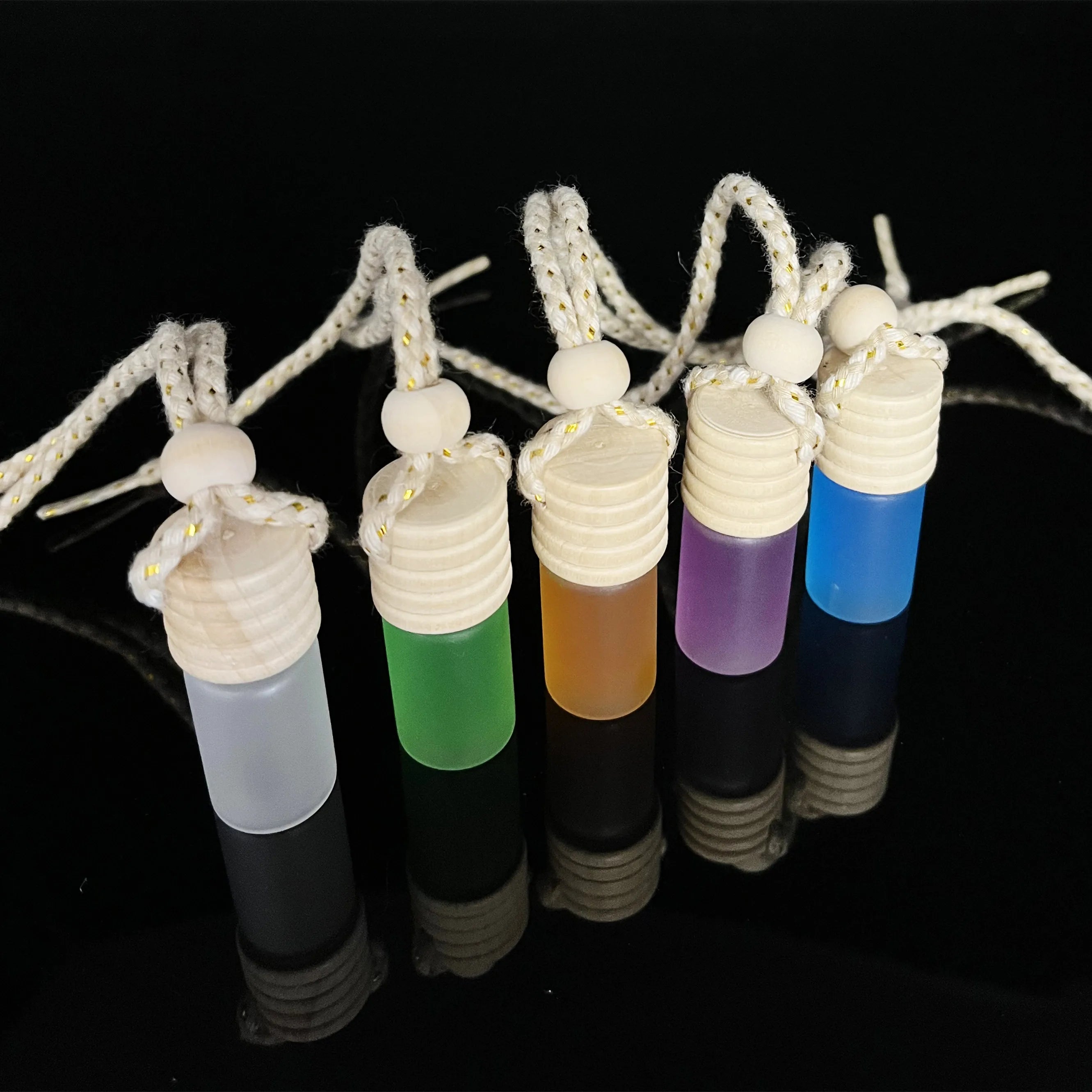 Perfume air Freshener Bottle Hanging 5ml Wooden Car Clip Perfume Freshener Diffuser for Car Deodorant Packaging Bottle