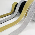 Factory Customized 25mm 30mm 35mm 40mm Shiny Glitter Elastic Tape Glitter Elastic Band Webbing for Underwear Pants Shoes