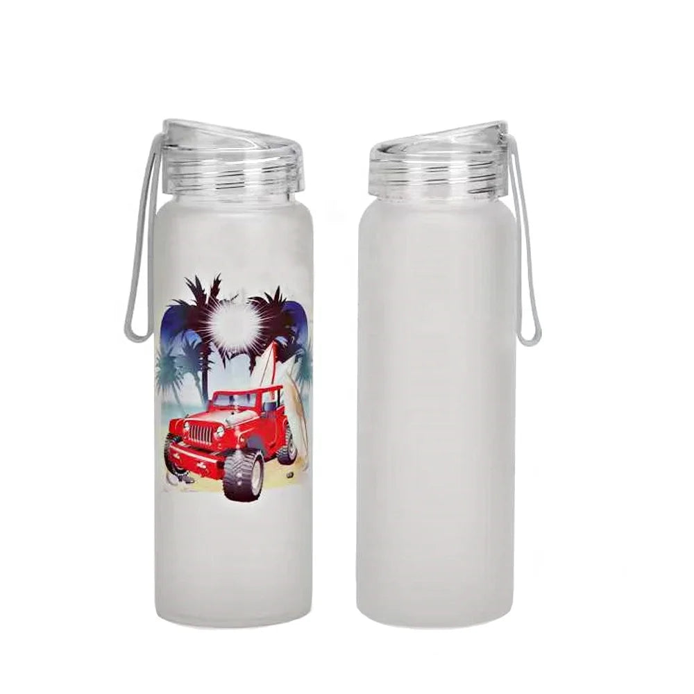 500ml Frosted Glass Water Bottle Sublimation Blank for Travel/Camping for Outside Use-Gift Cup Production