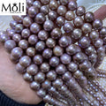 Big Size 11-14mm Round Shape Nice Luster Dark Purple Freshwater Loose Pearl Strand for Pearl Jewelry Necklace