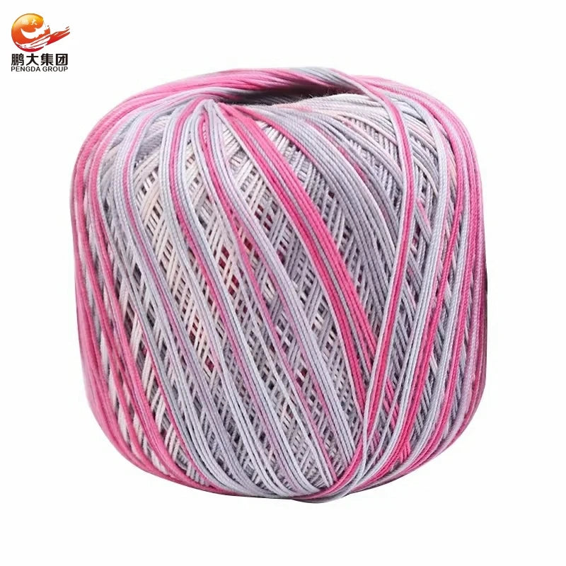 6# Lace Yarn Gradient Ramp Thin Line Lace Cotton Yarn Crochet Thread Lace Yarn for Knitting Embroidery with a Crochet