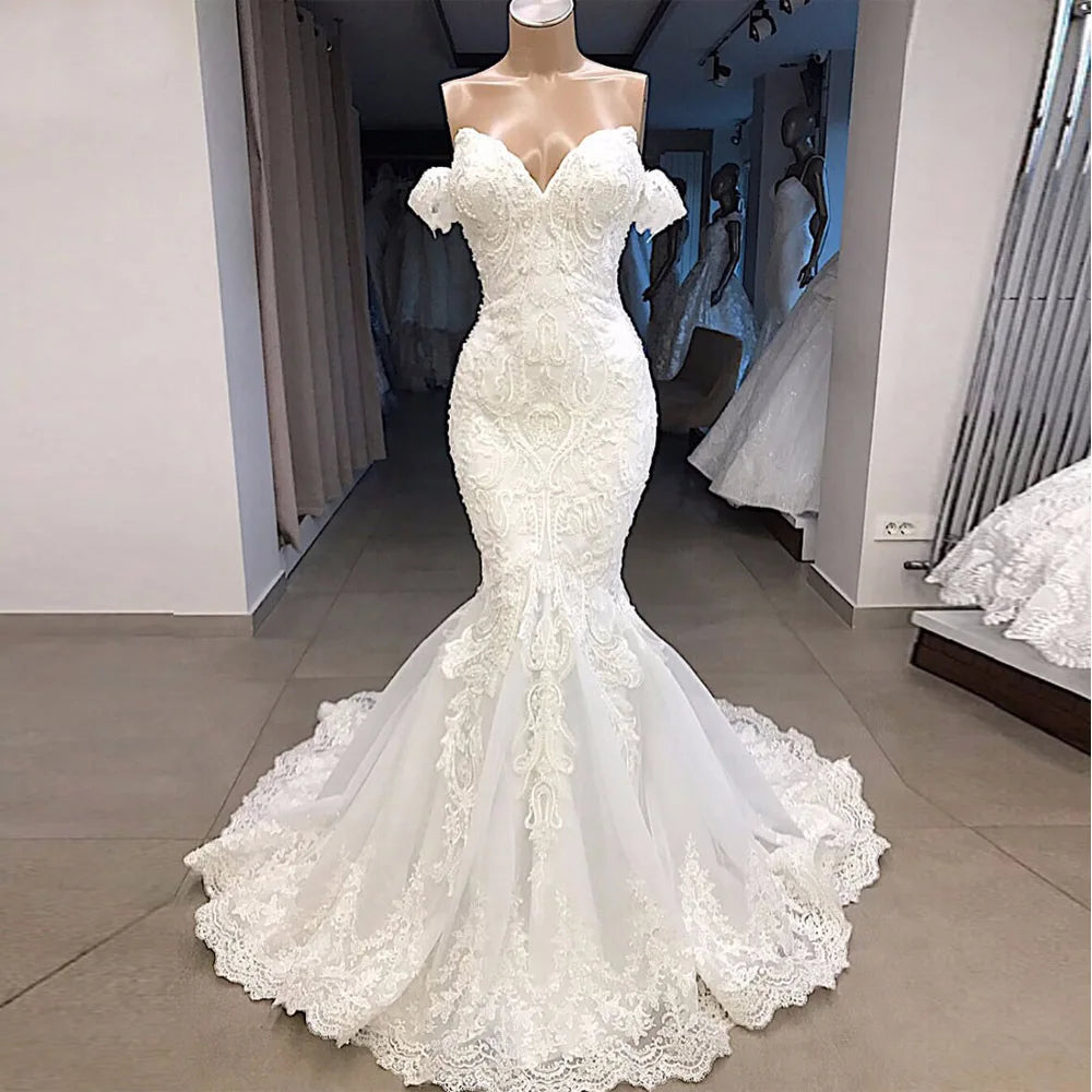 French Light Wedding Dress Beauty Fish Tail Simple Super Fairy Temperament Bride Wedding Lace Photography Wedding Dress