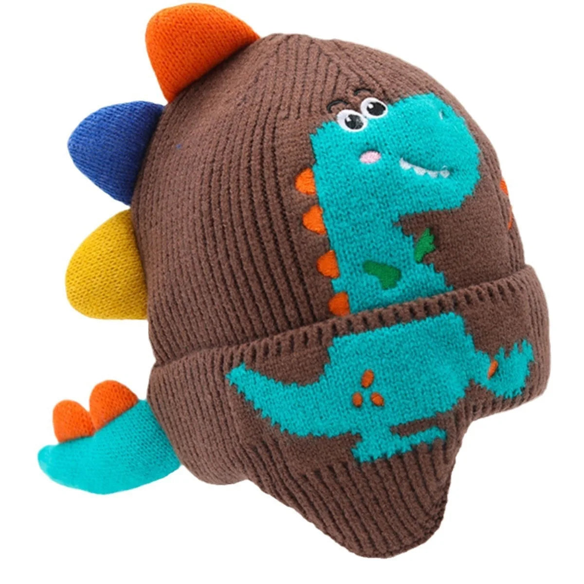 Cute Cartoon Dinosaur Knitted Wool Cap for Fall and Winter Warm Beanie for Boys and Girls Comfortable Baby Hat