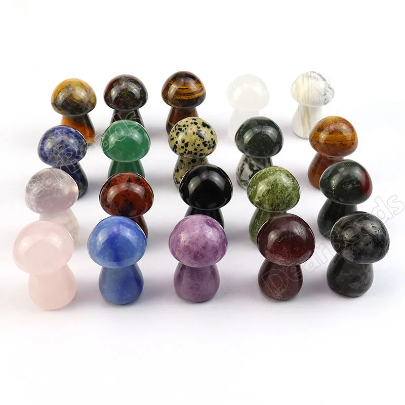Wholesale Natural Rock Crystals Quartz Carved Gemstone Mushroom Crystal Stones Big Mushroom Home Decoration