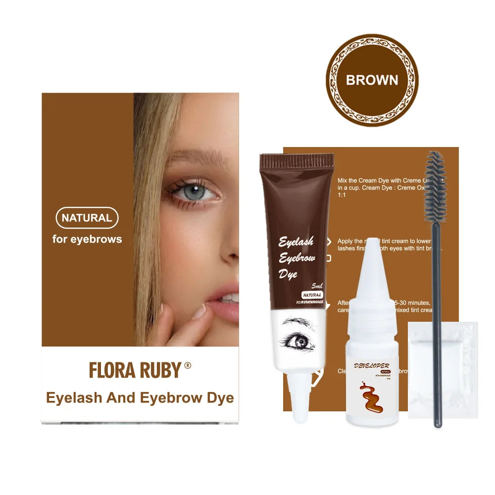 Wholesale Private Label Hybrid Eyebrow Dye Stain Hybrid Dye Kit Eyebrow Stain No Henna Plant Safe Hybrid Liquid Brow Stain Tint