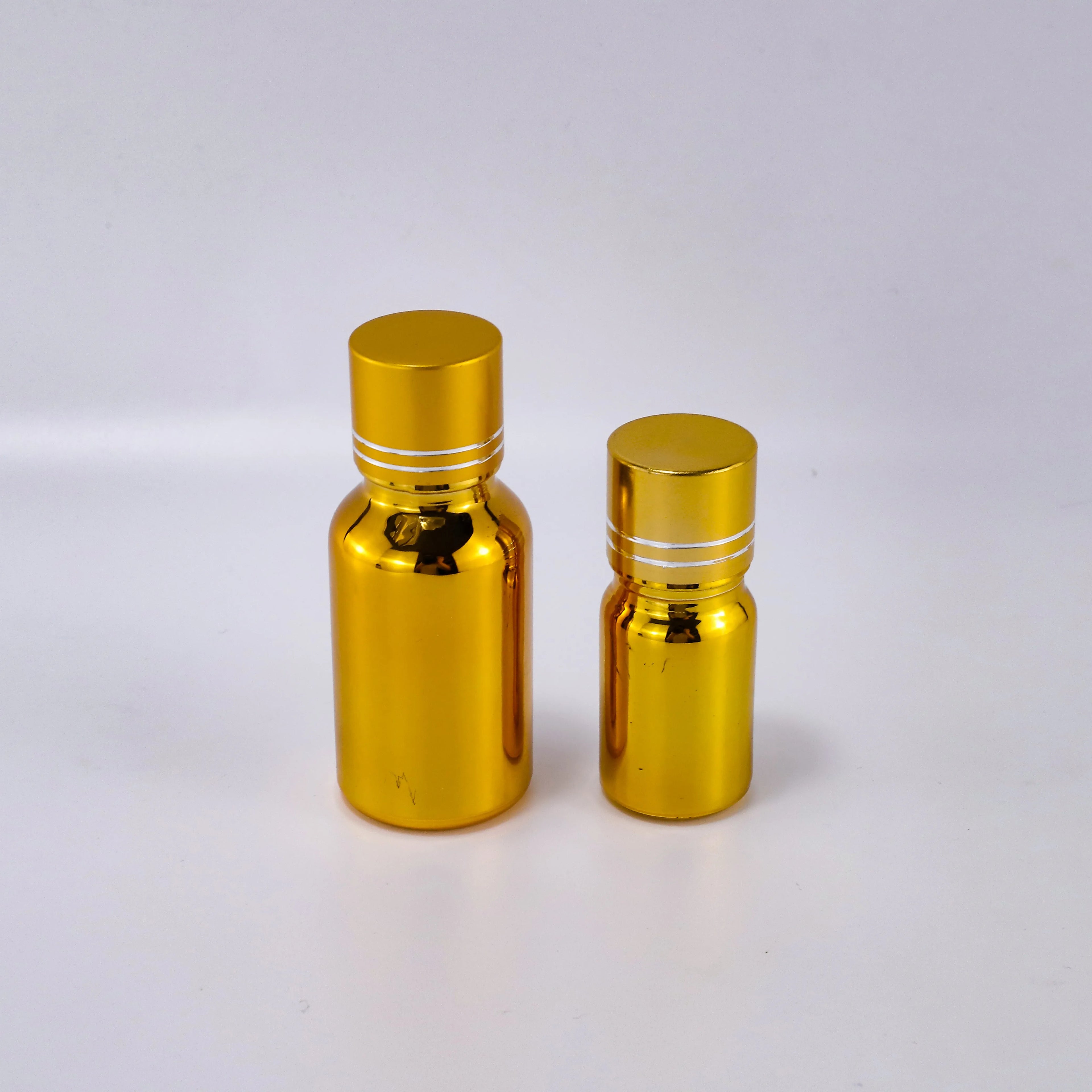 Luxury Gold 5ml 10ml Oil Roller Bottles for Essential Oils Mini With Screw Flat Alumite Cover