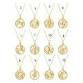 Cadenas De Plata CZ 925 Sterling Silver Mother of Pearl 12 Constellations Pendant Necklaces 18k Gold Plated Zodiac Sign Necklace