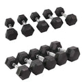 Custom New Type Rubber Hexagon Dumbbell Set Strength Training Equipment