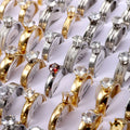 Low Price Stainless Steel Finger Ring with Zircon Rings Bulk