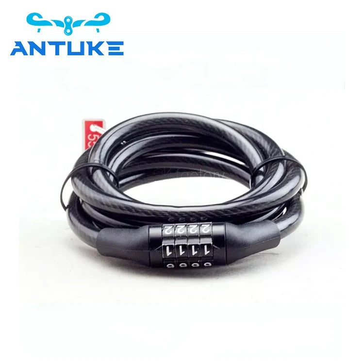 4 Digit Code Combination Bike Lock Steel Anti-theft Chain & Cable Security for Motorcycles and MTB Bicycles