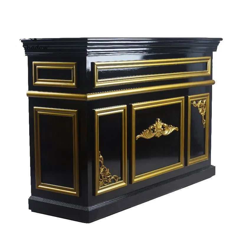 2022 New Style Wood Salon Reception Desk for Beauty Salon Hair Salon Barbershop Nail Salon-Modern Design Customizable Color Logo