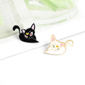 Custom Moon Girl Kitten Luna for Plated Soft Enamel Pins Cute Animal Design Black White Bag for