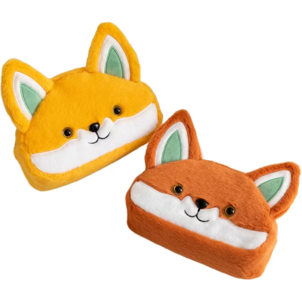 Custom Toy Stationery Fox Pen Bag  Large Capacity Creative Gift Plush Pencil Case