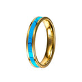 4MM Light Luxury Tungsten Steel Ring Gold Inlaid Turquoise Tungsten Steel Ring finger ring Jewelry laser logo 252