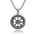 Wholesale Stainless Steel Jewellery Men Futhark Rune Compass Mjolnir Pendant Necklace Viking Norse