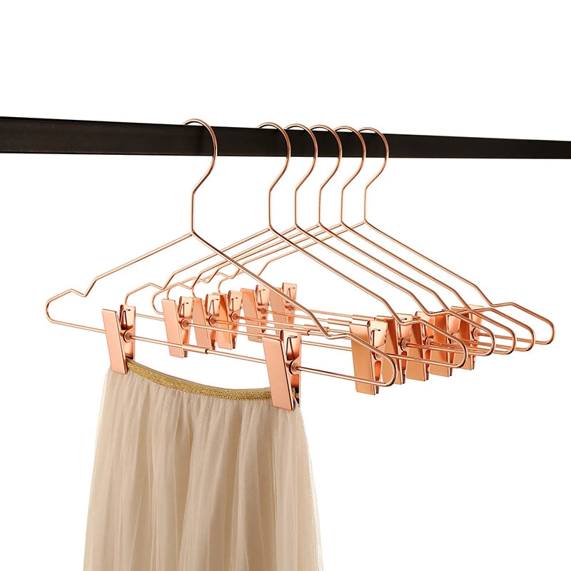 Clip Skirt Metal Clothes Hangers Pants and Skirt Wire No-slip Hanger With Clips