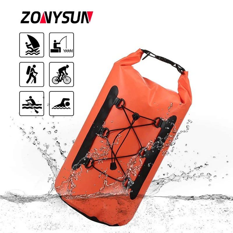 5L/10L/15L/20L/25L/30L PVC Tarpaulin Waterproof Dry Bag Backpack Customizable Travel Waterproof Phone Bag