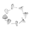 Heart Shape Earring Fittings Making Findings Accessories Stainless Steel Silver Earrings Accessories