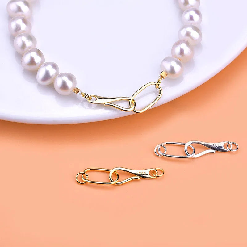 Wholesale 925 Sterling Silver Bracelet Connecting Clasp Gold Plated Tail Clasp for DIY Necklace Jewelry Making Accessories