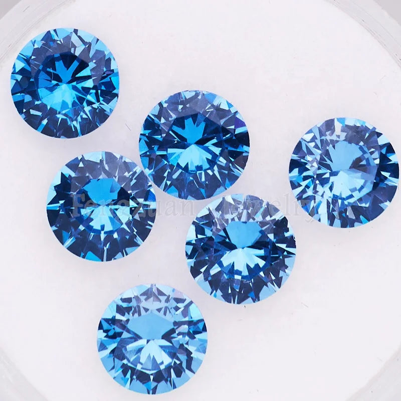 Wholesale Price 8A 3mm 106# Blue Synthetic Spinel Stones High Temperature Resistance Brilliant Cut Color Play Loose Hayley Brand