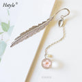 Creative Flower Specimens Bookmark Pendant Metal Book Mark Stationery School Office Supply Friends Teachers Gift HS437
